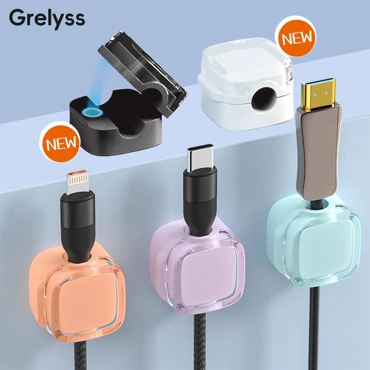 Magnetic Cord Organizer Holder, 6 Pack Wall Mounted Cable Clips, Desktop Cable Organizer Storage Management Clip, Home Organizer for Office Desk