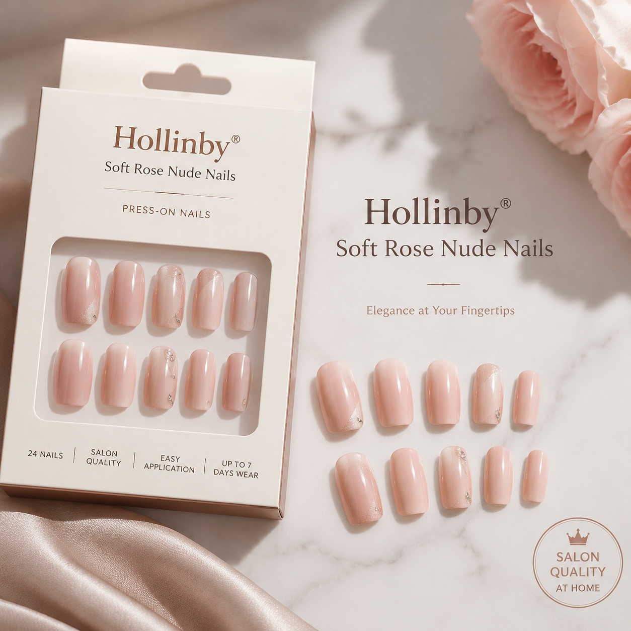 Hollinby® Soft Rose Nude Nails