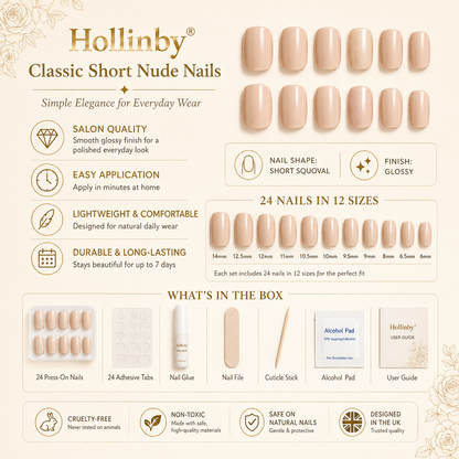 Hollinby® Classic Short Nude Nails