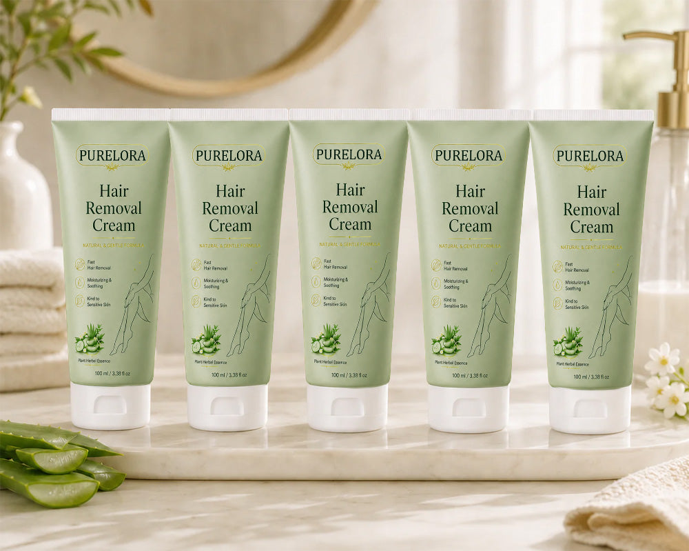 PURELORA® Painless Depilatory Cream – No Razor Bumps, No Harsh Odor