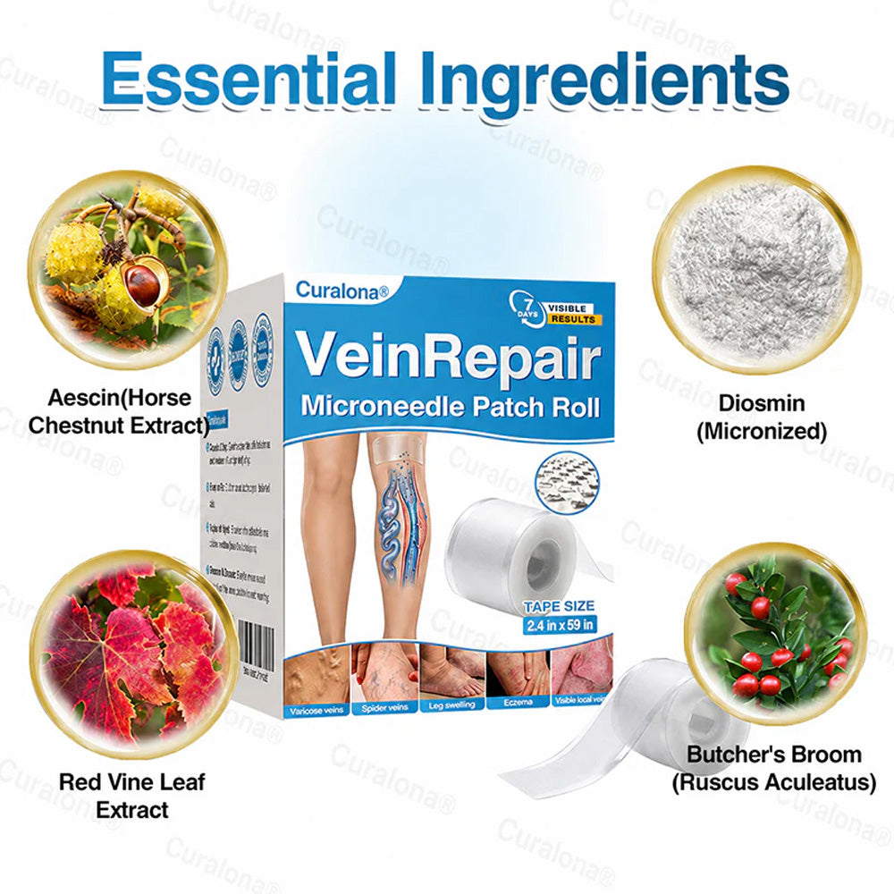 🇬🇧🏆✅️🏃 Curalona® VeinRepair Microneedle Patch Roll ⚡ Instant Relief, Long-Term Results