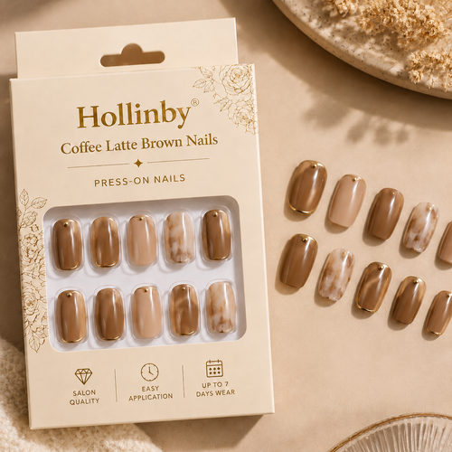 Hollinby® Coffee Latte Brown Nails