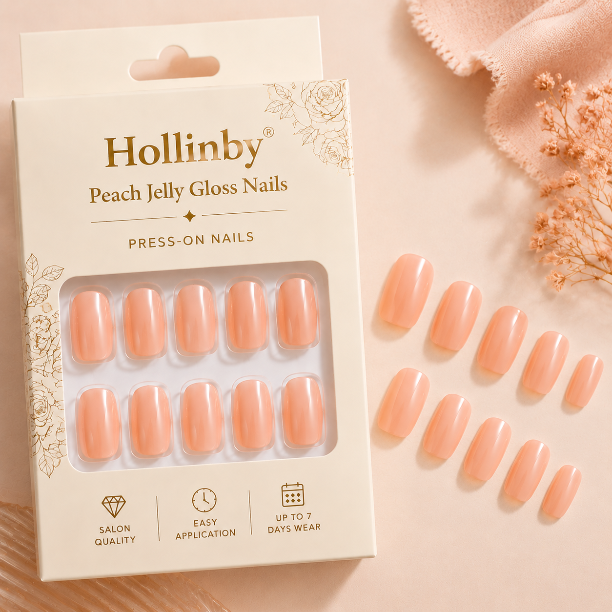 Hollinby® Peach Jelly Gloss Nails