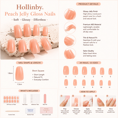 Hollinby® Peach Jelly Gloss Nails