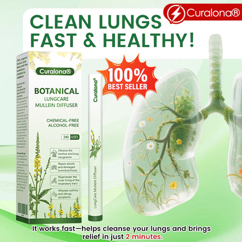 Curalona® Botanical LungCare Mullein Diffuser — Fast, Gentle Breathing Support for Cough, Phlegm & Chest Tightness
