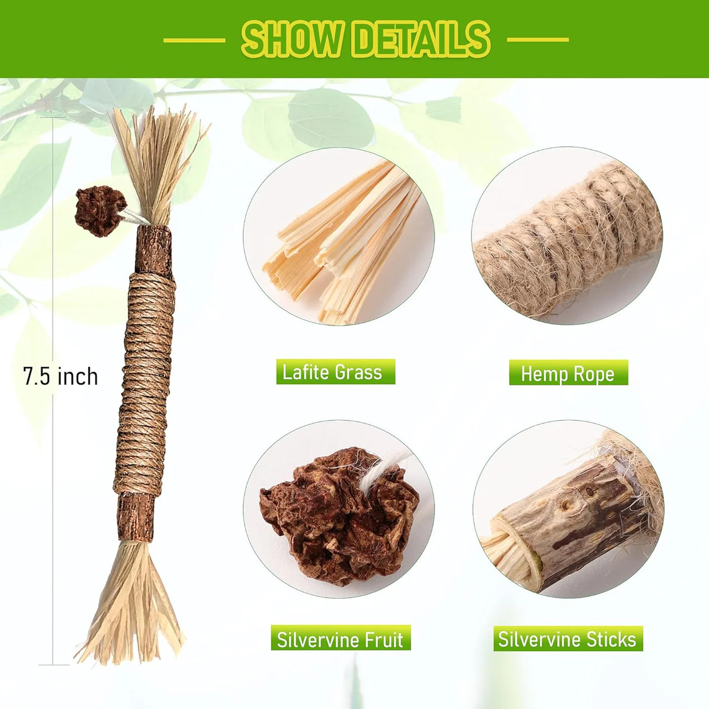 🔥😻Natural Silvervine Chew Sticks – Organic Dental Treats for Cats