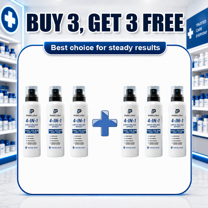 🛡️【Trusted Wellness Formula】PURELORA® 4-in-1 Body Spray — Joint Relief · Fat Burn · Wart Remover · Instant Cooling Mist | Menthol + Salicylic Acid + Caffeine + Tea Tree + Berberine