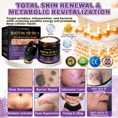 Made and Shipped from the UK 🍁 Purelora® Biotin 10-in-1 Skin Repair Cream — Last Day of Sale: 90% Off