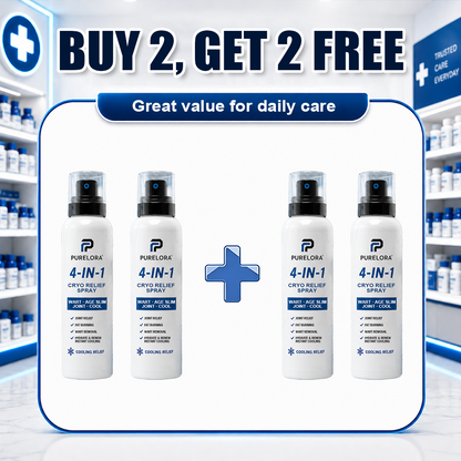 🛡️【Trusted Wellness Formula】PURELORA® 4-in-1 Body Spray — Joint Relief · Fat Burn · Wart Remover · Instant Cooling Mist | Menthol + Salicylic Acid + Caffeine + Tea Tree + Berberine