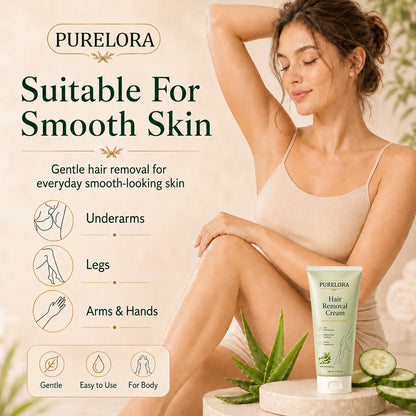 PURELORA® Painless Depilatory Cream – No Razor Bumps, No Harsh Odor