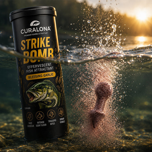 🔥Last Day 75% OFF🔥 |✅Curalona® Strike Bombs — New Freshwater & Saltwater Fizzing Bait Booster with Scent & Color-Cloud Action