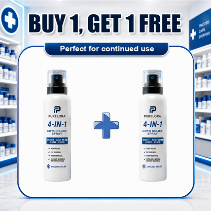 🛡️【Trusted Wellness Formula】PURELORA® 4-in-1 Body Spray — Joint Relief · Fat Burn · Wart Remover · Instant Cooling Mist | Menthol + Salicylic Acid + Caffeine + Tea Tree + Berberine