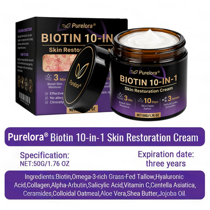 Made and Shipped from the UK 🍁 Purelora® Biotin 10-in-1 Skin Repair Cream — Last Day of Sale: 90% Off