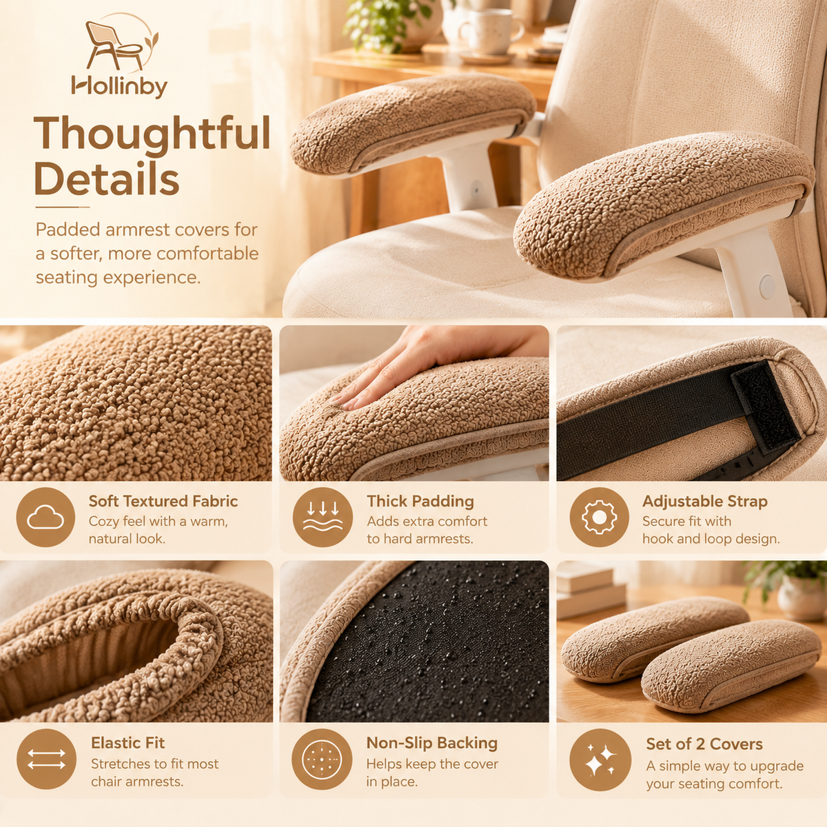 Hollinby Padded Armrest Covers