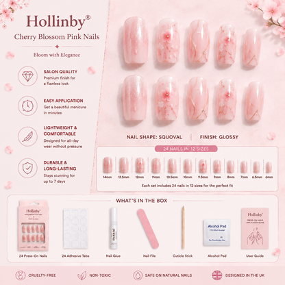 Hollinby® Cherry Blossom Pink Nails