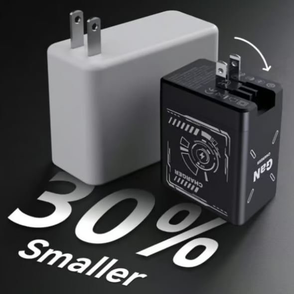 2-in-1 GaN PD3.0  Charger with Retractable Cables