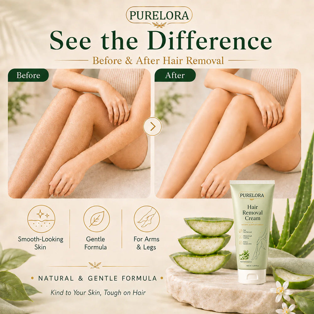 PURELORA® Painless Depilatory Cream – No Razor Bumps, No Harsh Odor