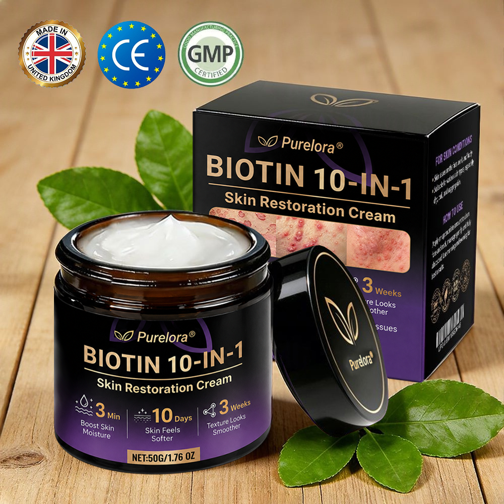 Made and Shipped from the UK 🍁 Purelora® Biotin 10-in-1 Skin Repair Cream — Last Day of Sale: 90% Off