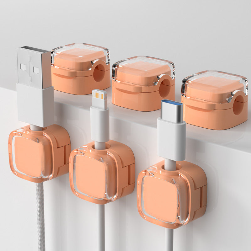 Magnetic Cord Organizer Holder, 6 Pack Wall Mounted Cable Clips, Desktop Cable Organizer Storage Management Clip, Home Organizer for Office Desk