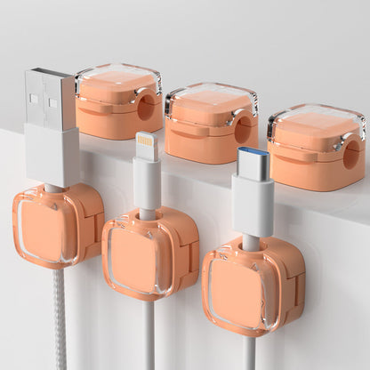 Magnetic Cord Organizer Holder, 6 Pack Wall Mounted Cable Clips, Desktop Cable Organizer Storage Management Clip, Home Organizer for Office Desk