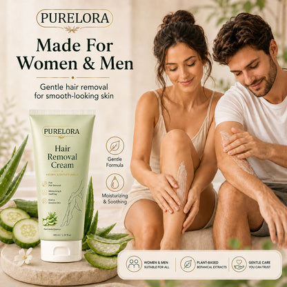 PURELORA® Painless Depilatory Cream – No Razor Bumps, No Harsh Odor