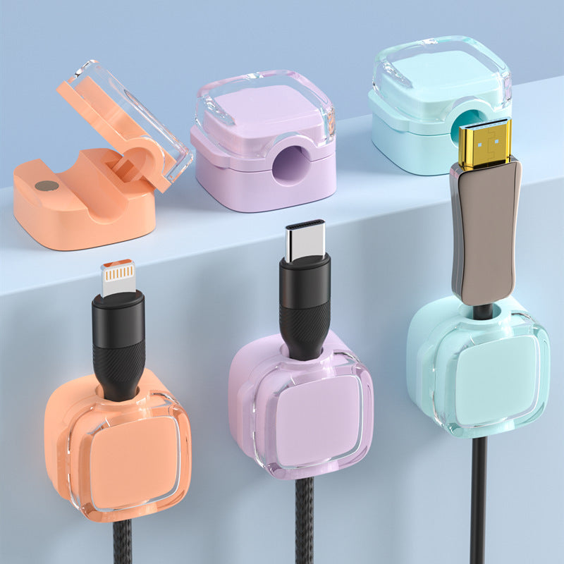 Magnetic Cord Organizer Holder, 6 Pack Wall Mounted Cable Clips, Desktop Cable Organizer Storage Management Clip, Home Organizer for Office Desk