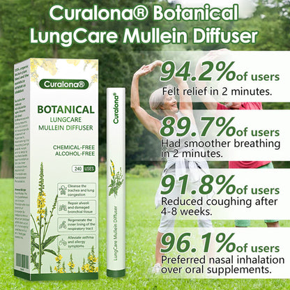 Curalona® Botanical LungCare Mullein Diffuser — Fast, Gentle Breathing Support for Cough, Phlegm & Chest Tightness