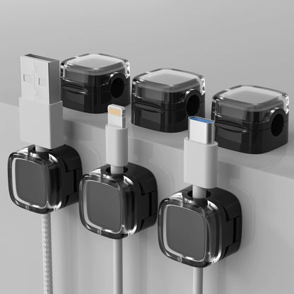 Magnetic Cord Organizer Holder, 6 Pack Wall Mounted Cable Clips, Desktop Cable Organizer Storage Management Clip, Home Organizer for Office Desk
