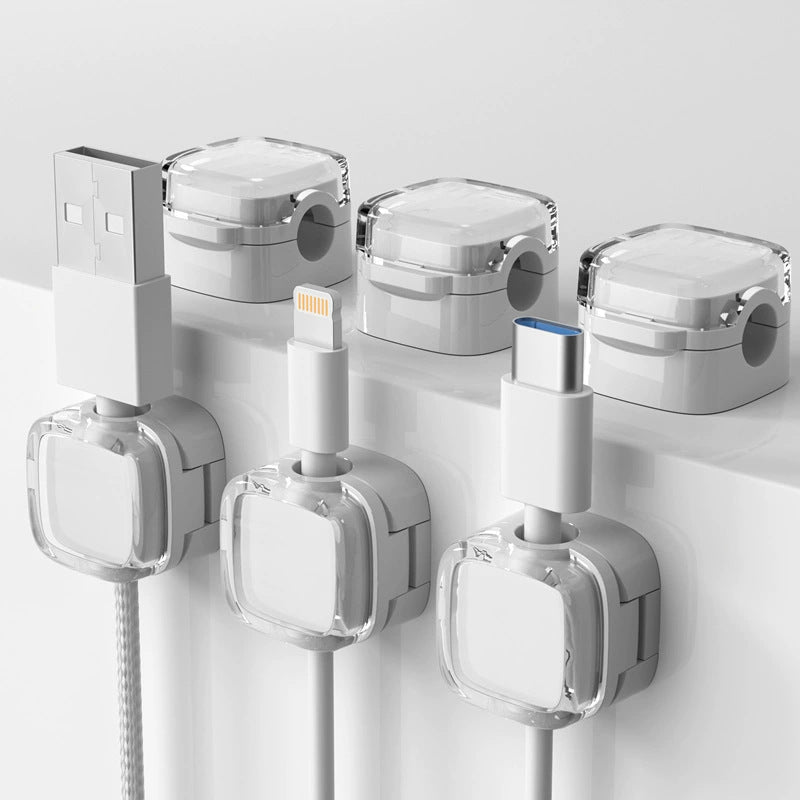 Magnetic Cord Organizer Holder, 6 Pack Wall Mounted Cable Clips, Desktop Cable Organizer Storage Management Clip, Home Organizer for Office Desk