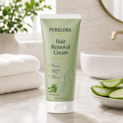 PURELORA® Painless Depilatory Cream – No Razor Bumps, No Harsh Odor