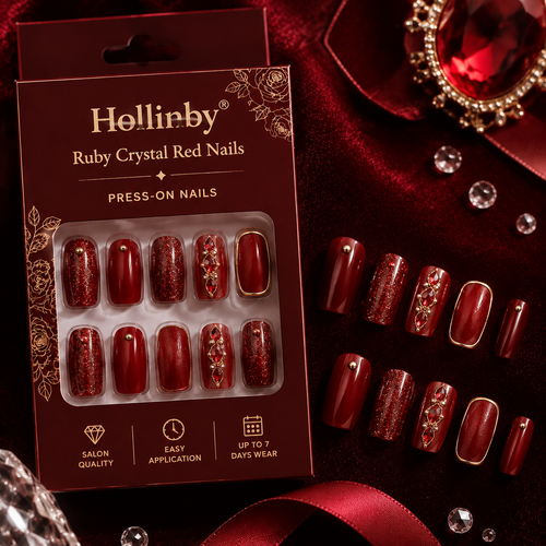 Hollinby® Ruby Crystal Red Nails