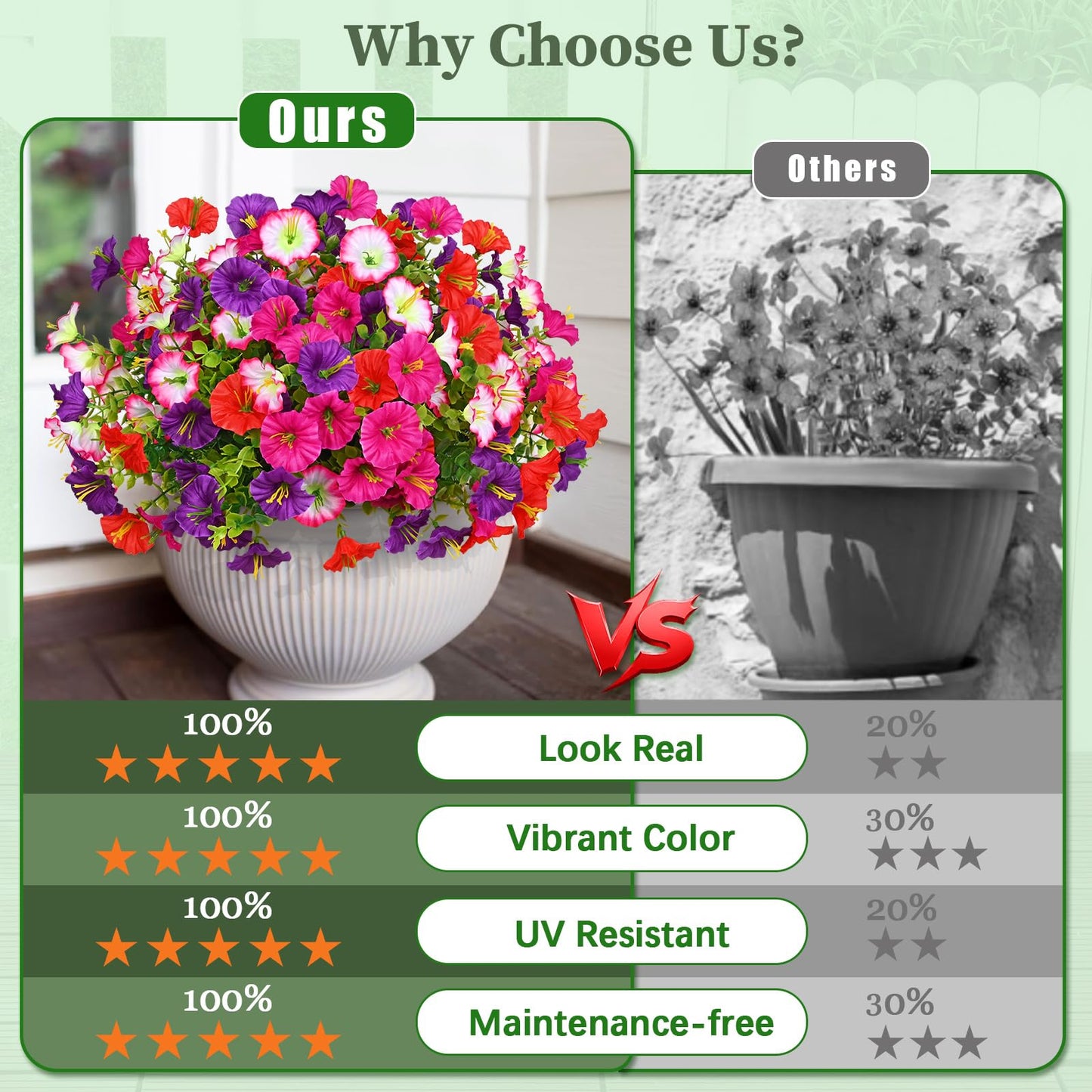 💥Last Day 50% OFF💥UV Resistant Artificial Petunias Flowers