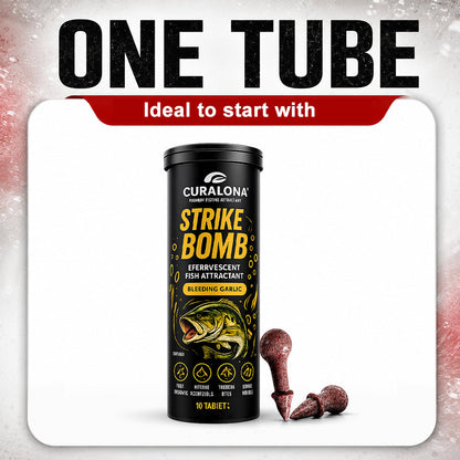 🔥Last Day 75% OFF🔥 |✅Curalona® Strike Bombs — New Freshwater & Saltwater Fizzing Bait Booster with Scent & Color-Cloud Action