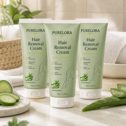 PURELORA® Painless Depilatory Cream – No Razor Bumps, No Harsh Odor