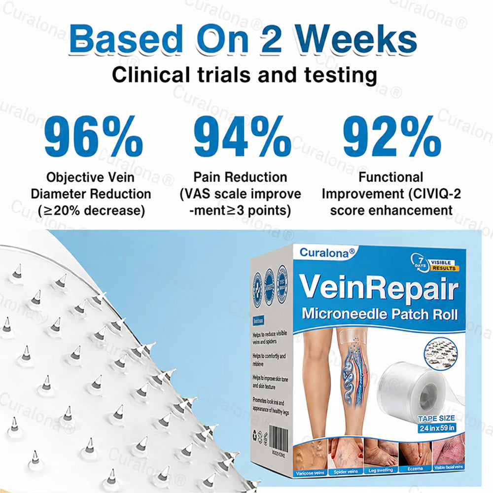 🇬🇧🏆✅️🏃 Curalona® VeinRepair Microneedle Patch Roll ⚡ Instant Relief, Long-Term Results