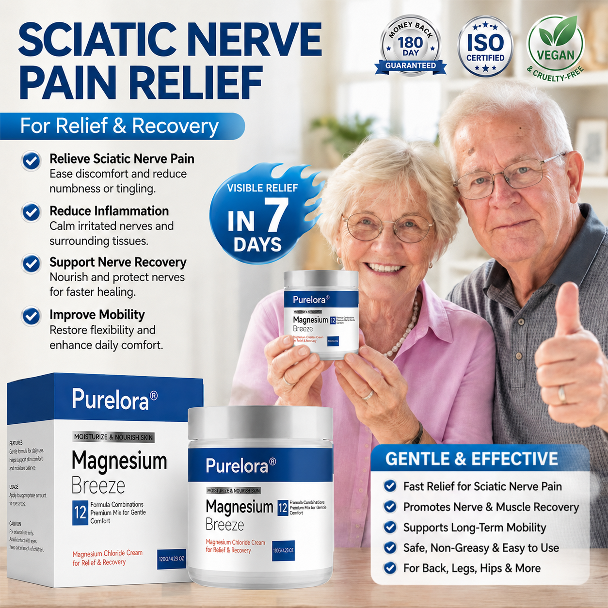 PURELORA® Magnesium Chloride Cream | Relieve sciatica in just 15 minutes!