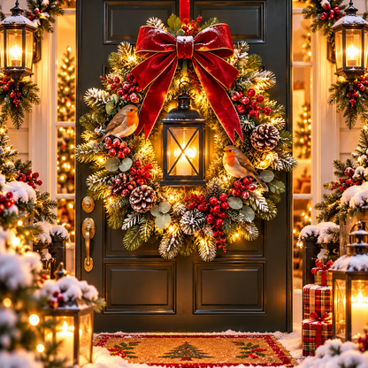 49% OFF-A Robin Glow – Lighted Robin Christmas Wreath