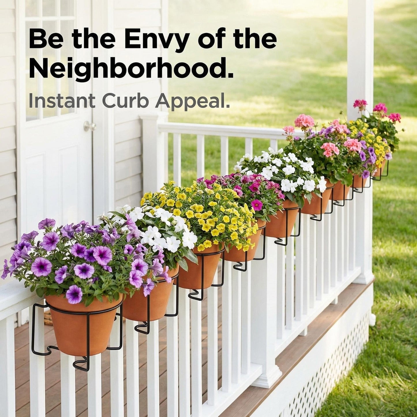 💥 Limited Deal – Railing Plant Hanger 🌼 Heavy Duty, No Drill