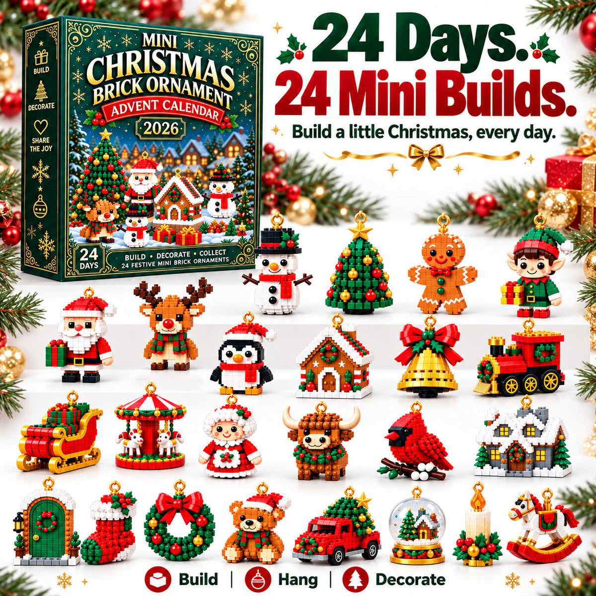 🎅🔥LAST DAY 50% OFF ✨ Christmas Countdown Brick Building Advent Calendar For Families SVOZK®