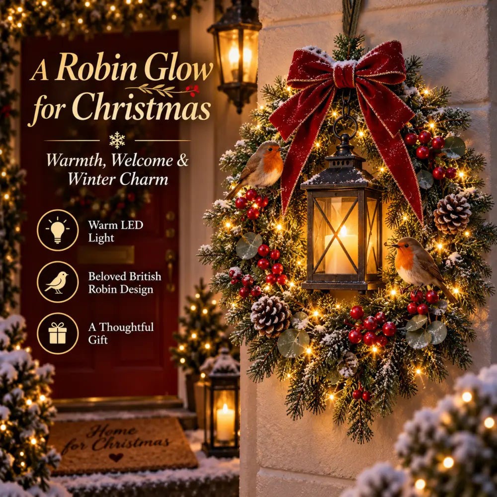 49% OFF-A Robin Glow – Lighted Robin Christmas Wreath