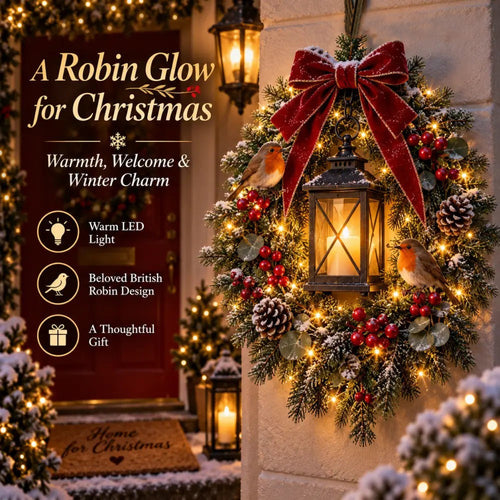 49% OFF-A Robin Glow – Lighted Robin Christmas Wreath