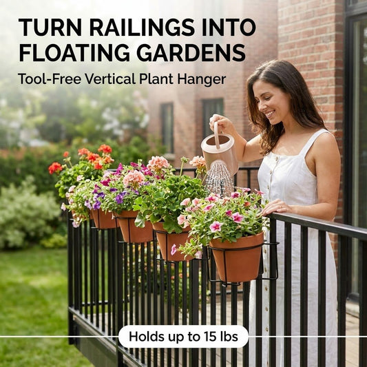 💥 Limited Deal – Railing Plant Hanger 🌼 Heavy Duty, No Drill
