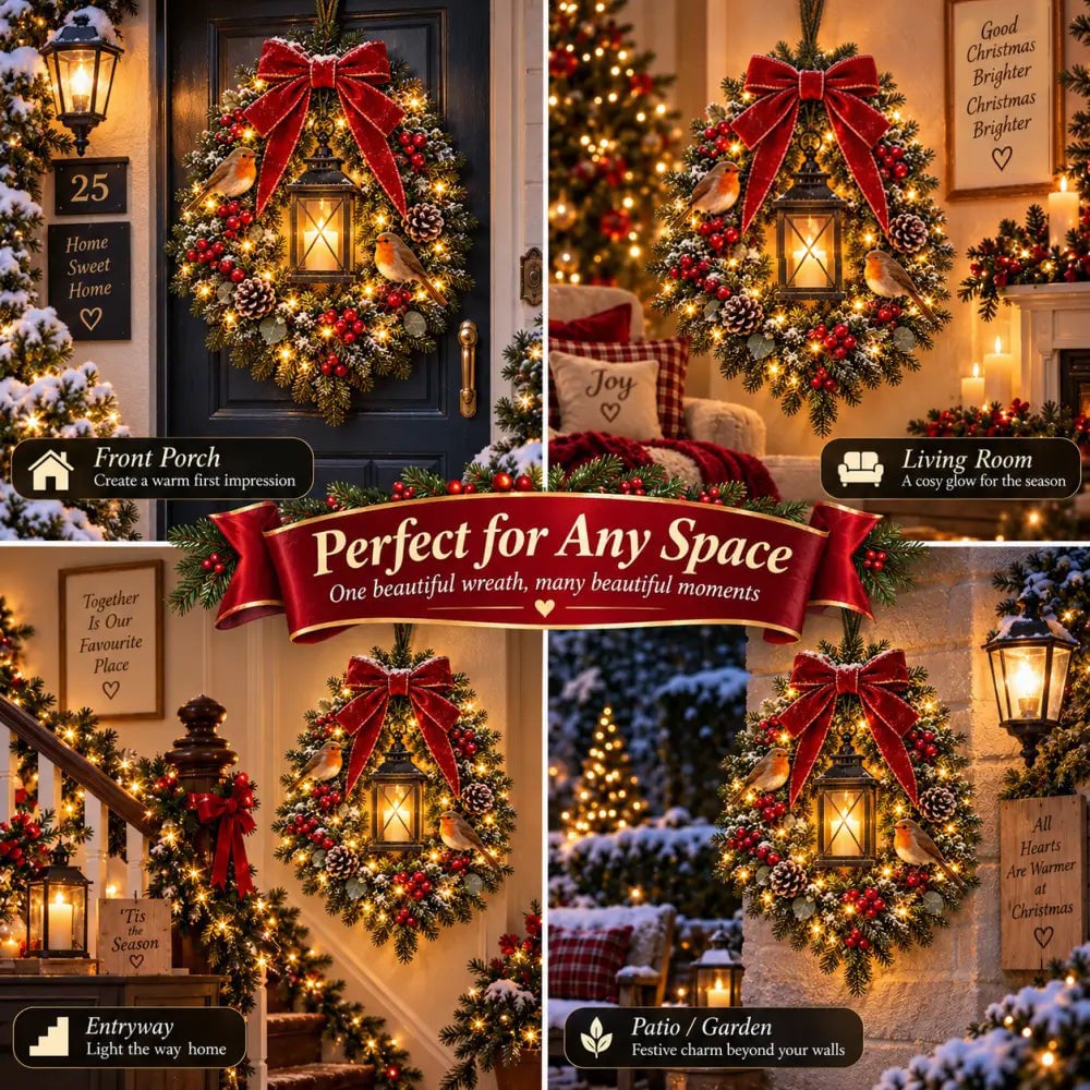 49% OFF-A Robin Glow – Lighted Robin Christmas Wreath