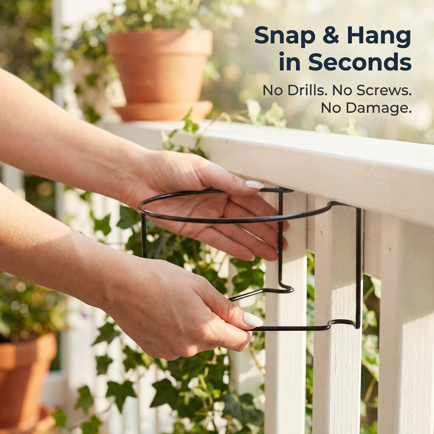 💥 Limited Deal – Railing Plant Hanger 🌼 Heavy Duty, No Drill