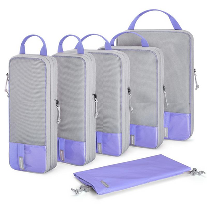 Gravelreign Compression Packing Cubes for Suitcases - 6 Set Travel Organizer Polyester Cubes for Luggage Organization SpringStatements