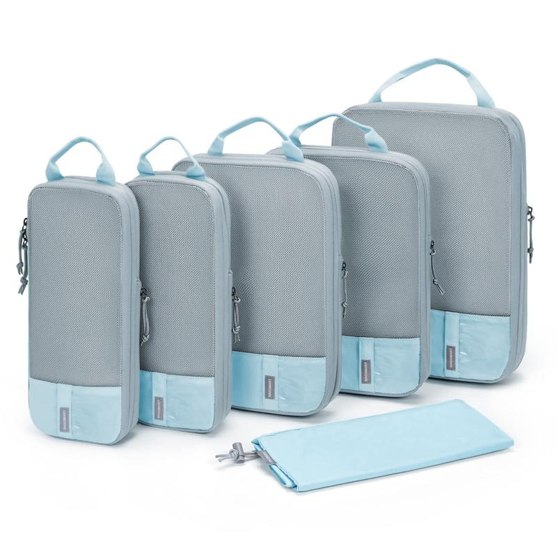 Gravelreign Compression Packing Cubes for Suitcases - 6 Set Travel Organizer Polyester Cubes for Luggage Organization SpringStatements