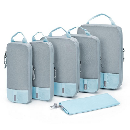 Gravelreign Compression Packing Cubes for Suitcases - 6 Set Travel Organizer Polyester Cubes for Luggage Organization SpringStatements