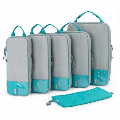Gravelreign Compression Packing Cubes for Suitcases - 6 Set Travel Organizer Polyester Cubes for Luggage Organization SpringStatements