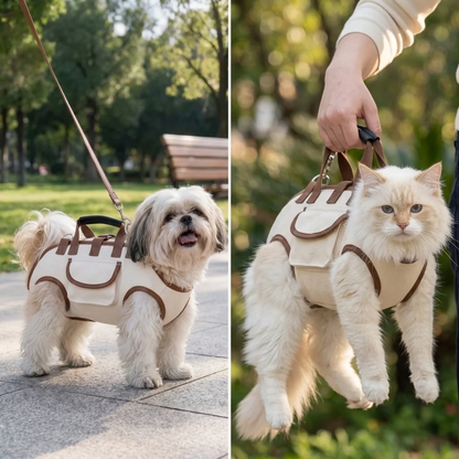 LuckySong® Multifunctional Pet Backpack with Strap for Cats & Dogs 🐾