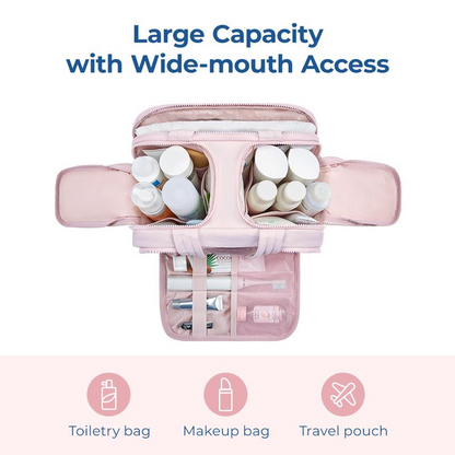 Gravelreign Crush 4-in-1 Puffy Multi-Functional Toiletry Bag for Women – Large Capacity Travel Organizer with 4 Compartments Outdoorfun Makeup Pouch SpringStatements